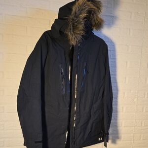 Under Armour Womens Dark Gray Hooded Ski Jacket